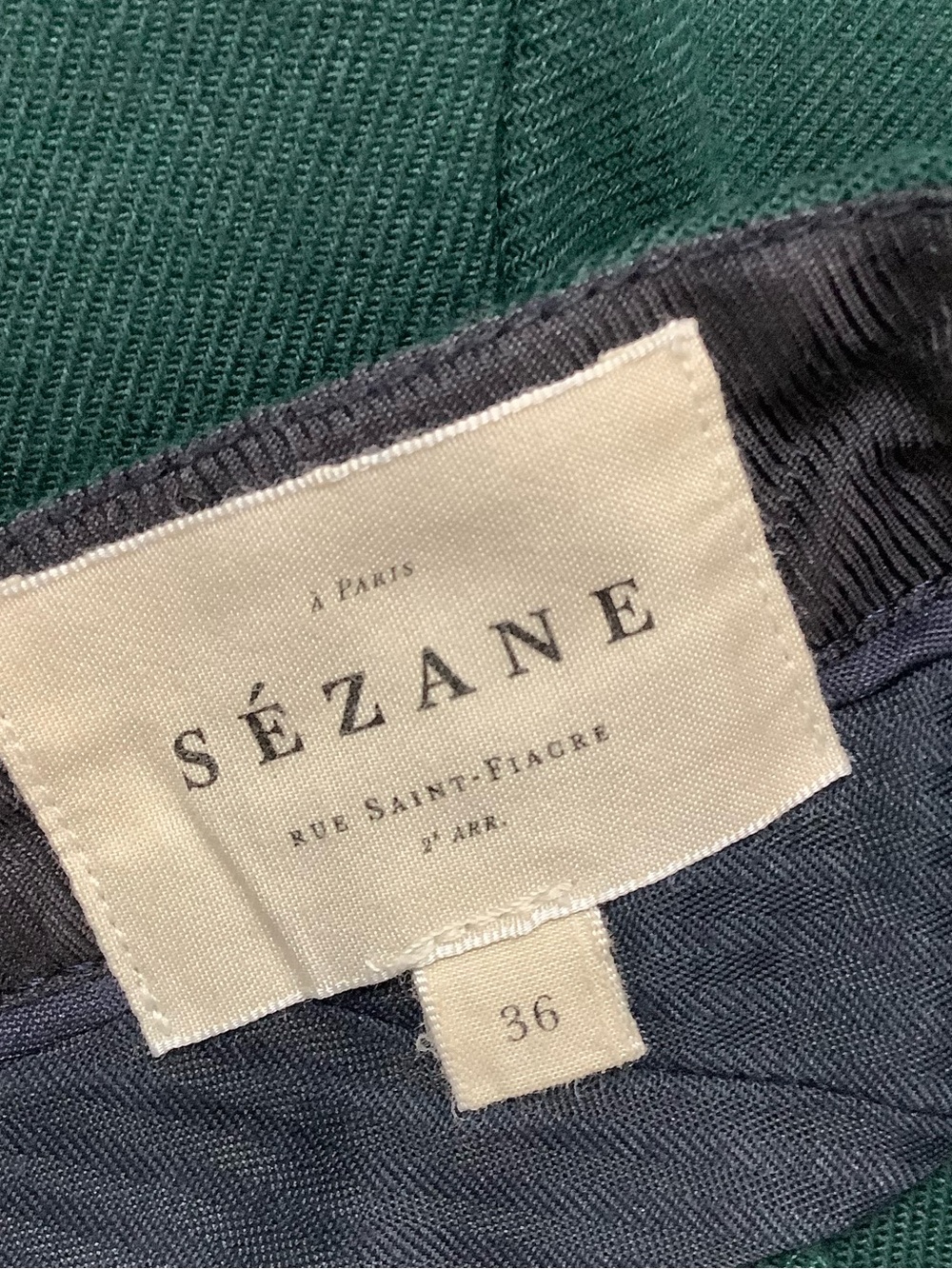 Sezane Green Martin Crop 7/8 Trouser High Rise Pant - Picture 7 of 10
